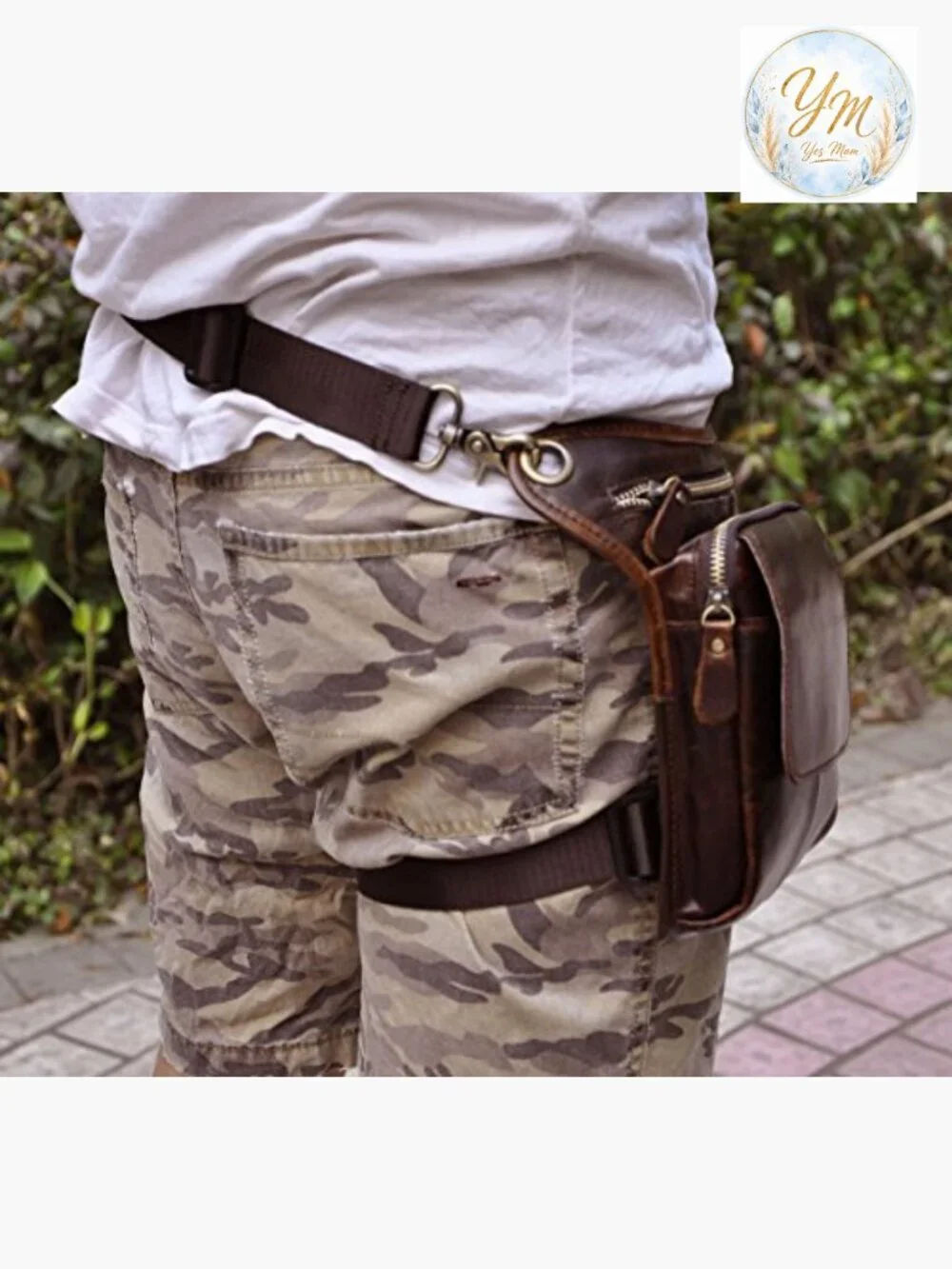 Genuine Leather Motorcycle Waist Pack Messenger Crossbody Bag